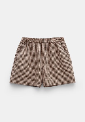 Margot Cotton Crinkle Gingham Boxer Shorts