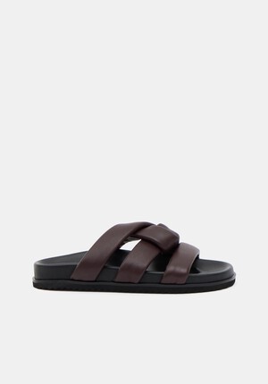 Leather Twist Footbed Sandals