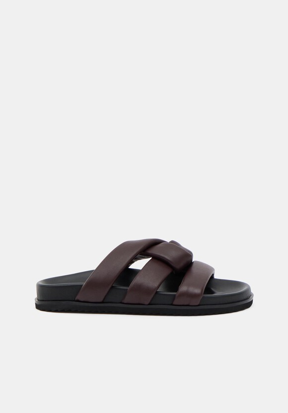 Leather Twist Footbed Sandals