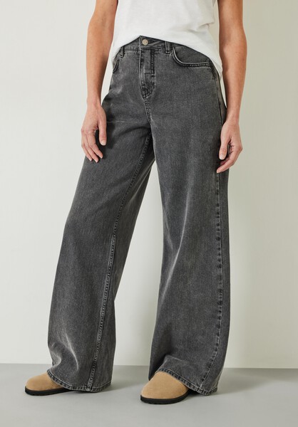 Abi Wide Leg Jeans | Washed Grey | hush