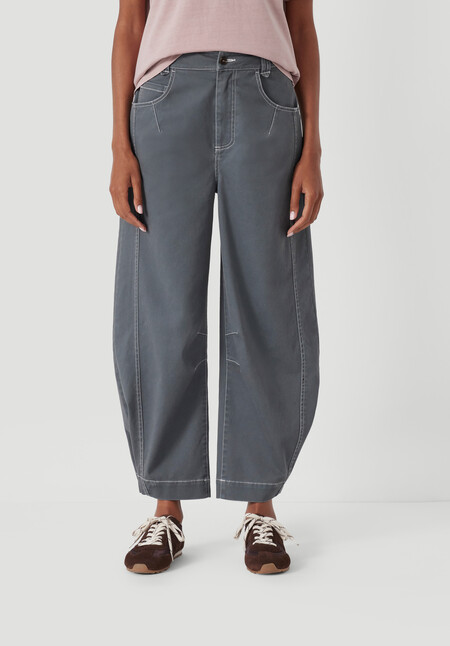 Seam Detail Barrel Leg Trousers