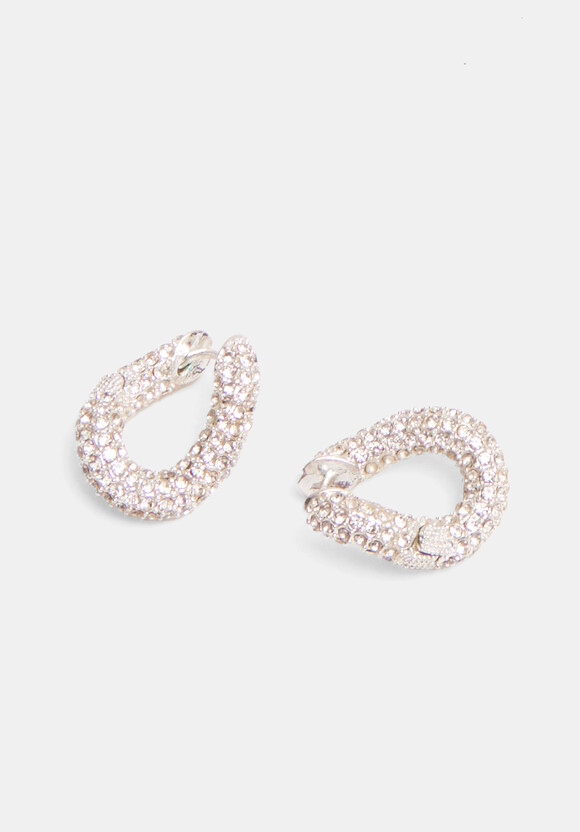 Pia Pave Twist Hoop Earrings