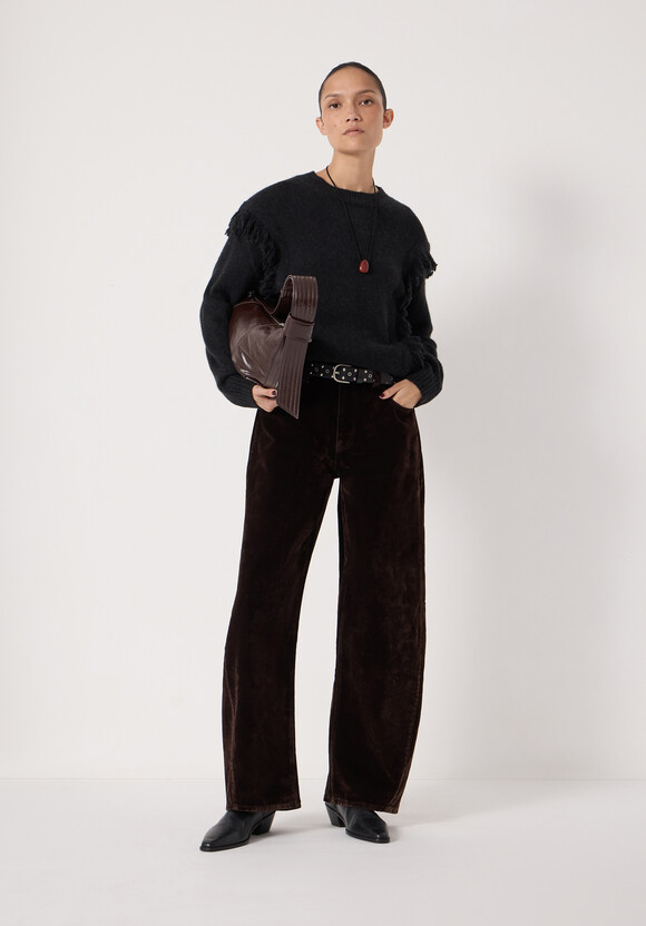 Alpaca Blend Fringe Knitted Jumper