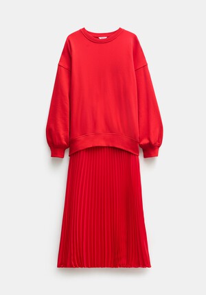 Gabriela Pleated Skirt Sweatshirt Dress