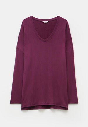 Gillian Wide Jersey V Neck Top