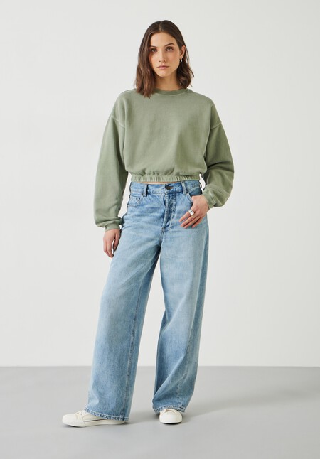Rye Cropped Bubblehem Sweatshirt
