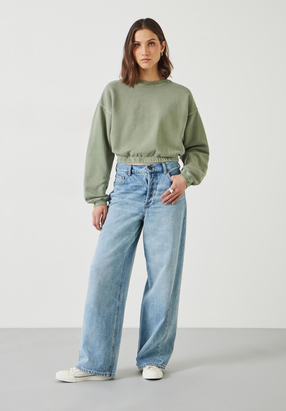 Rye Cropped Bubblehem Sweatshirt