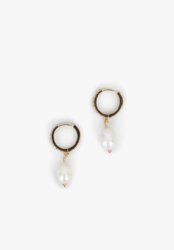 Adra Pearl Hoop Earrings