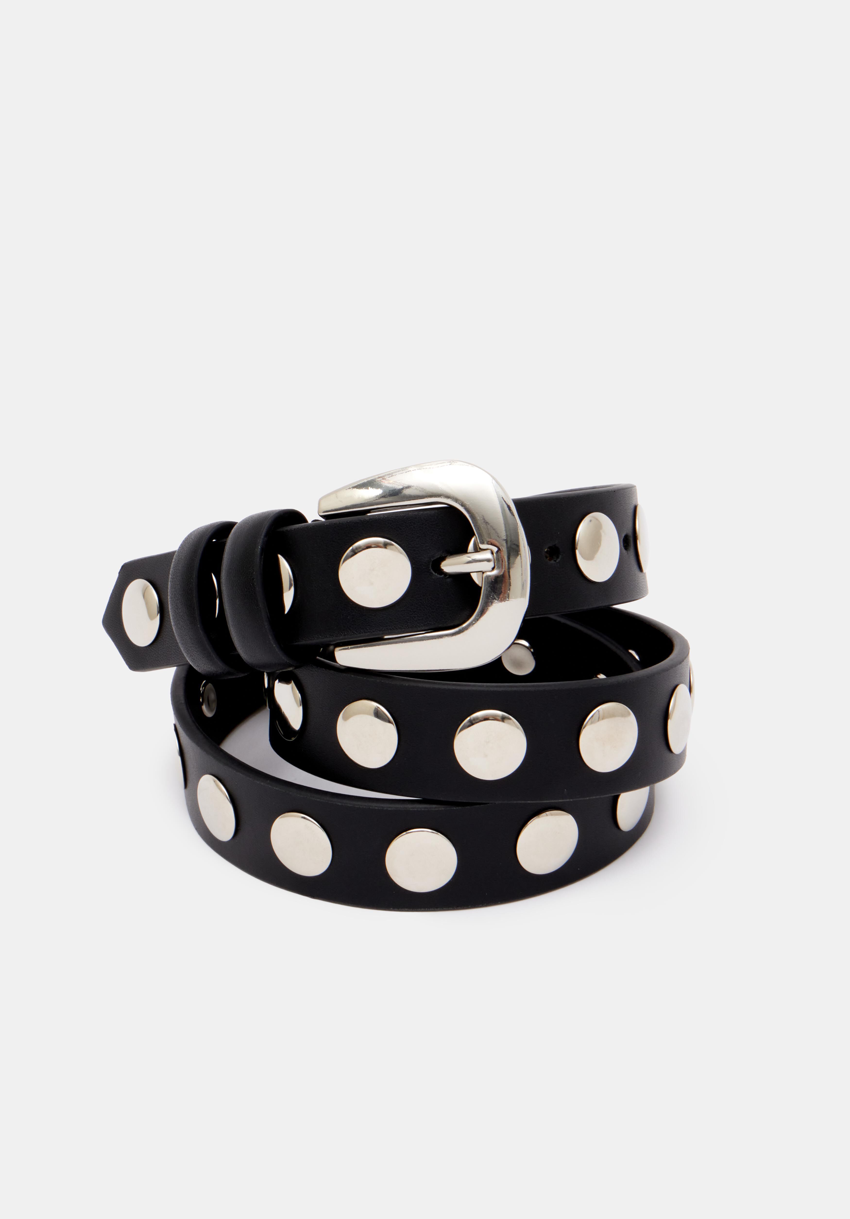 Seren Studded Leather Belt | Black | hush