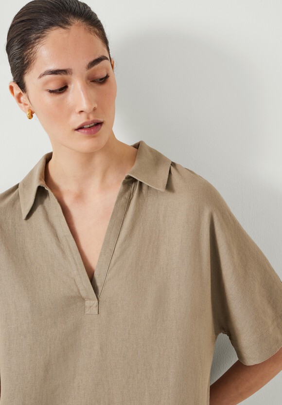 Orla Mini Linen Polo Dress
