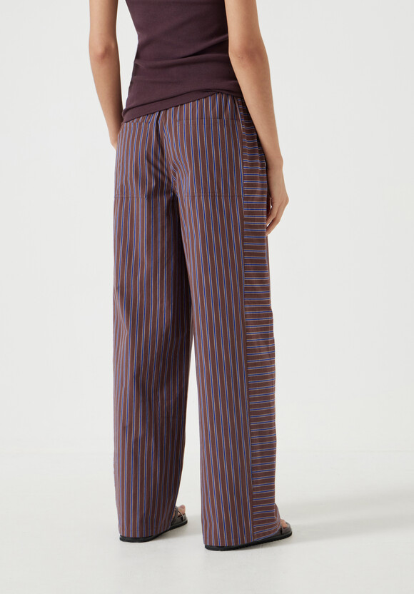 Cotton Stripe Pull On Trousers