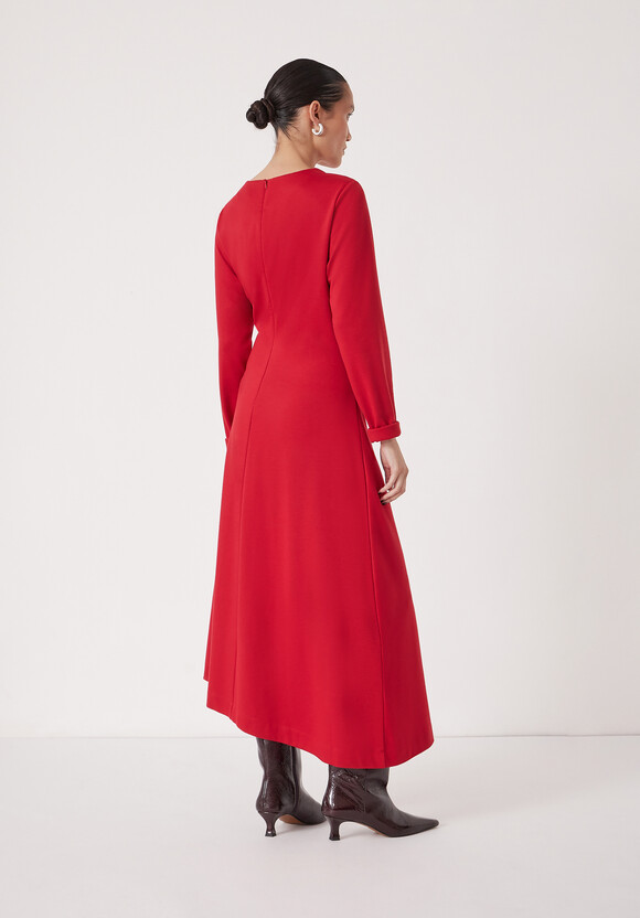 Asymmetric Hem Jersey Dress