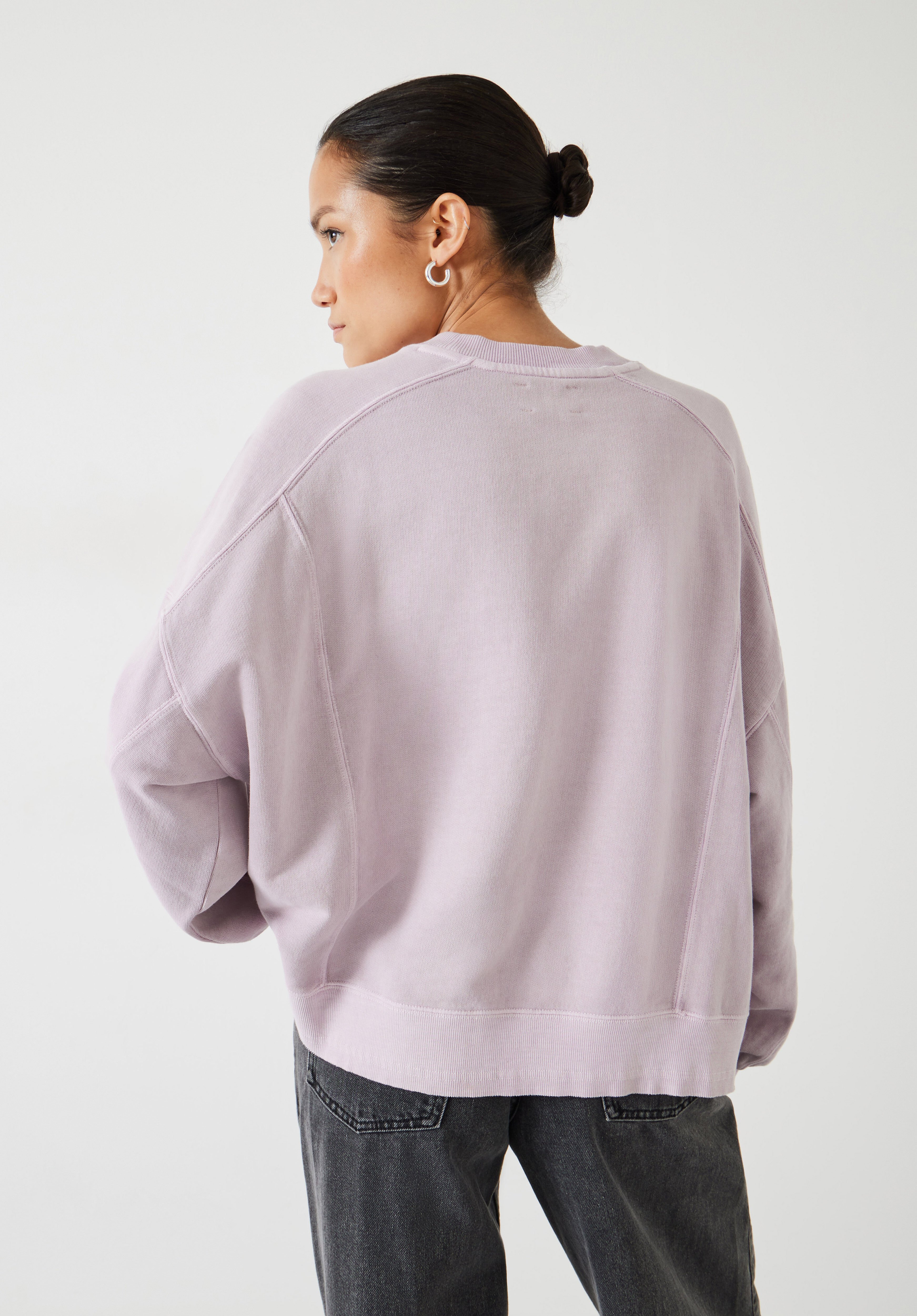 Lucy Seam Detail Sweatshirt Jersey Washed Lavender hush