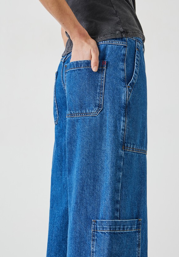 Charli Cargo Jeans | Mid Authentic Blue | hush