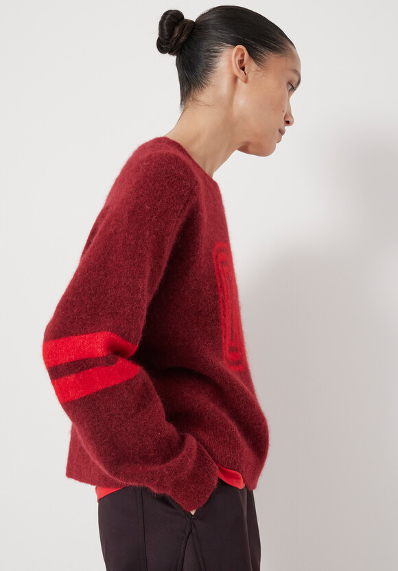 Varsity Jacquard Wool Blend Jumper