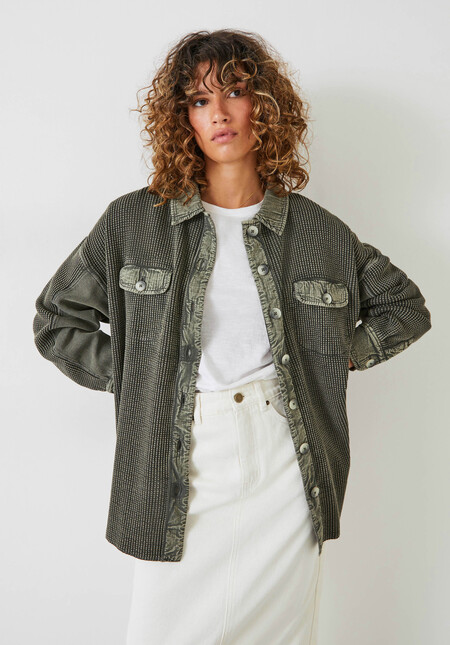 Wanda Waffle Jersey Shacket