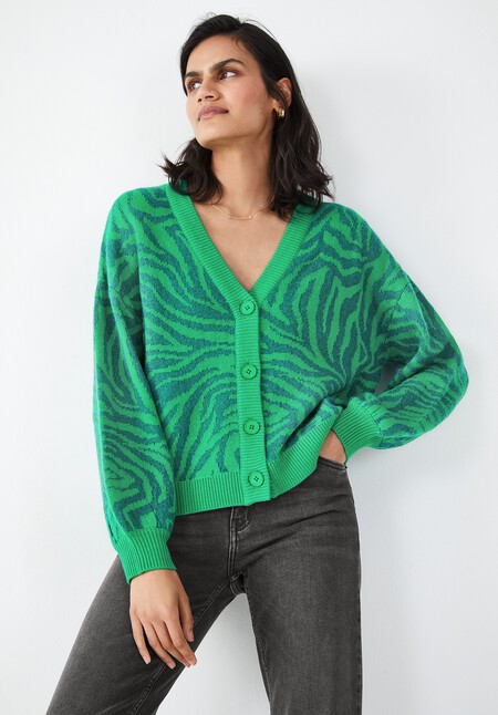 Animal Mark Jacquard Cardigan