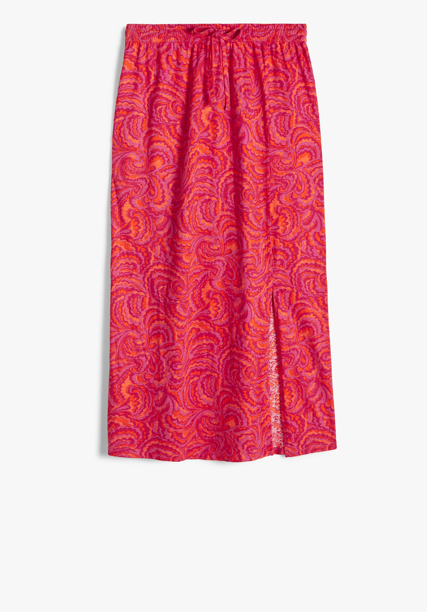 Jay Jersey Midi Skirt Bright Paisley Pink hush