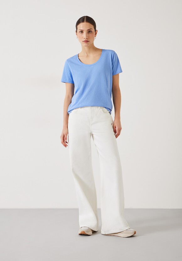 Hari Scoop Neck Cotton Slub T-Shirt