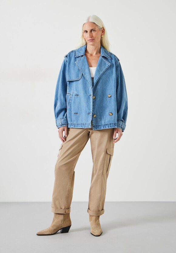 Yasmin Oversized Denim Trench Jacket