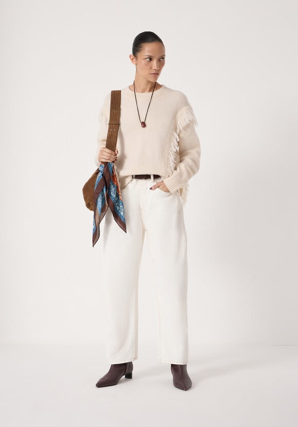 Wool Blend Fringe Knitted Jumper