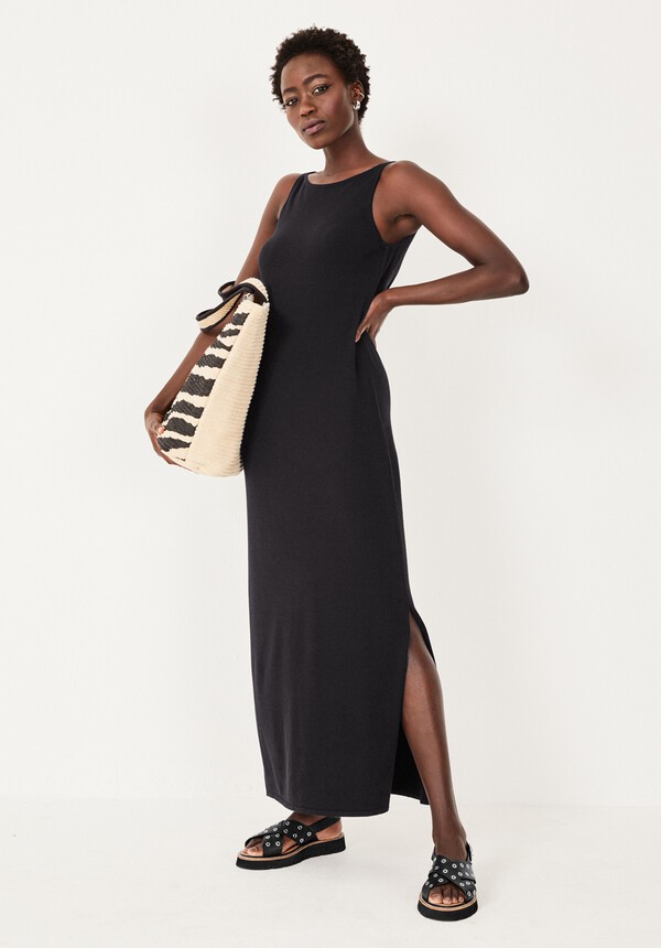 Afia Strappy Knitted Midi Dress