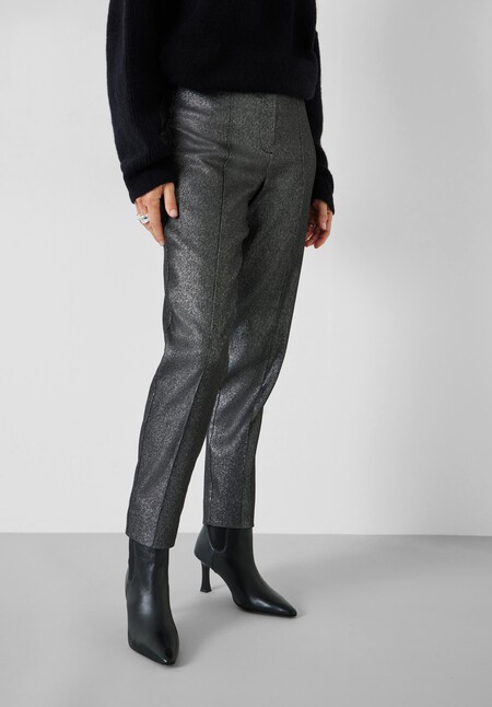 Hazel Metallic Cigarette Trousers