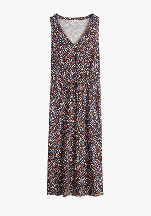 V-Neck Cotton Jersey Midi Dress