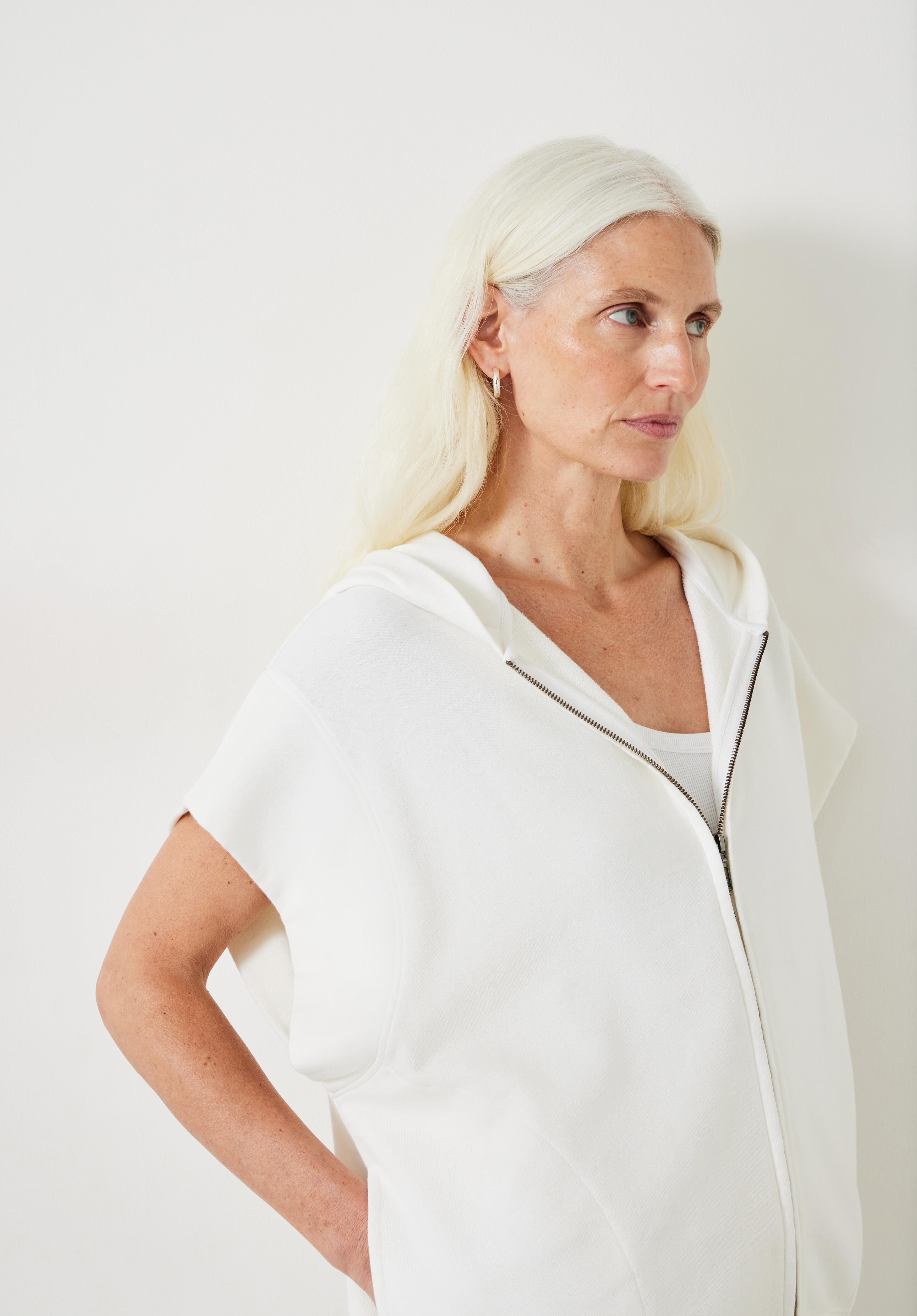 White sleeveless hoodie women's new arrivals