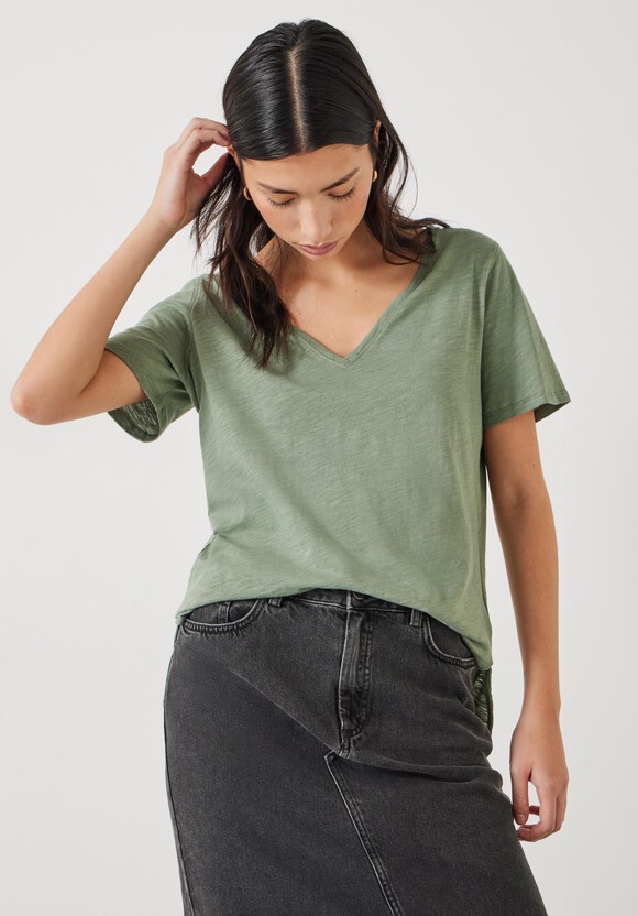 Kali Cotton Slub V-Neck T-Shirt