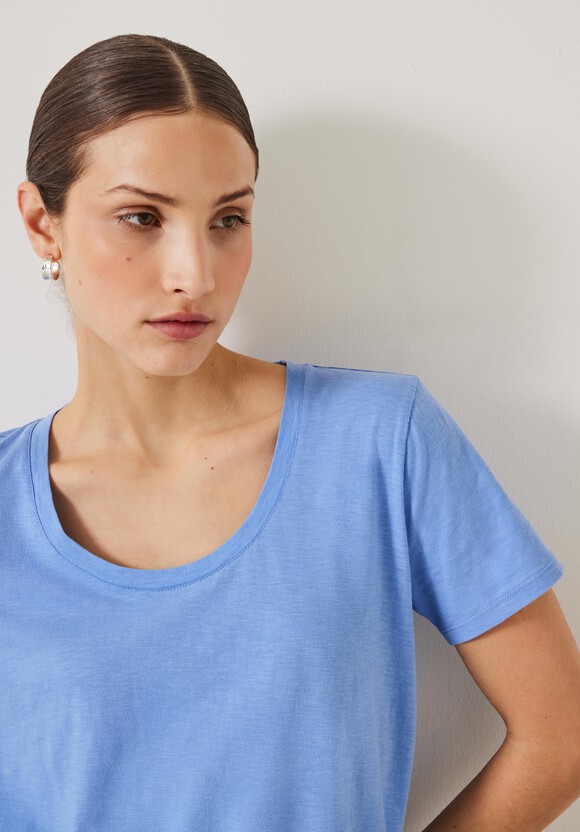Hari Scoop Neck Cotton Slub T-Shirt