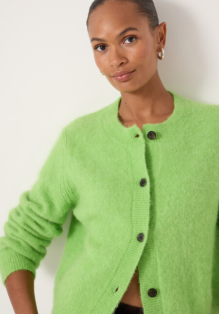 Perrin Crew Neck Alpaca Wool Cardigan