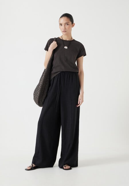 Linen Blend Petunia Wide Leg Trousers