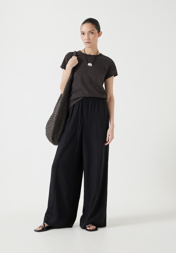 Linen Blend Petunia Wide Leg Trousers