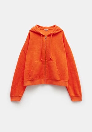 Tania Textured Zip Hoodie