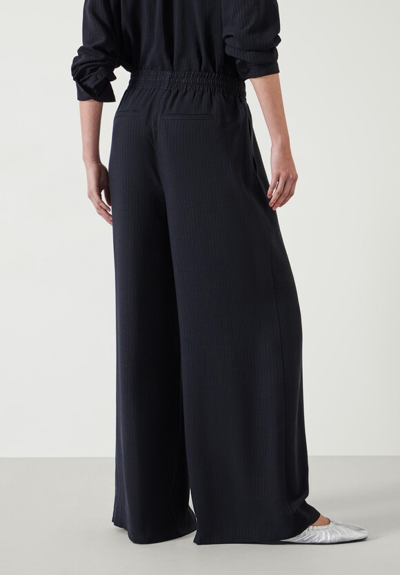 Prisha Wide Leg Pinstripe Trousers