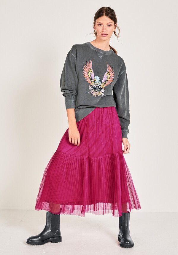 Philippa Pleated Midi Skirt