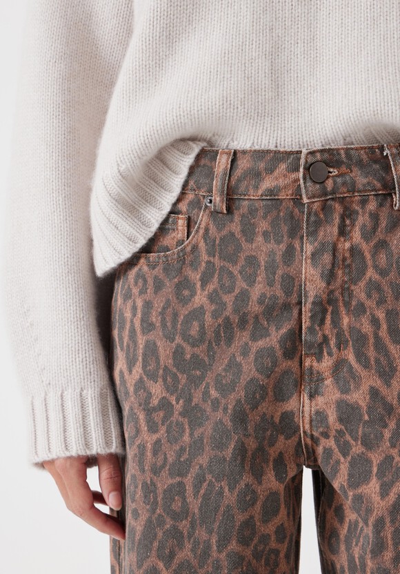 Leopard Wide Leg Jeans