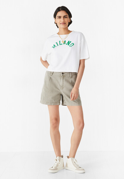 Hana Pleated  Denim Shorts