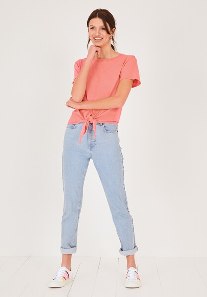 Washed Front Tie Tee