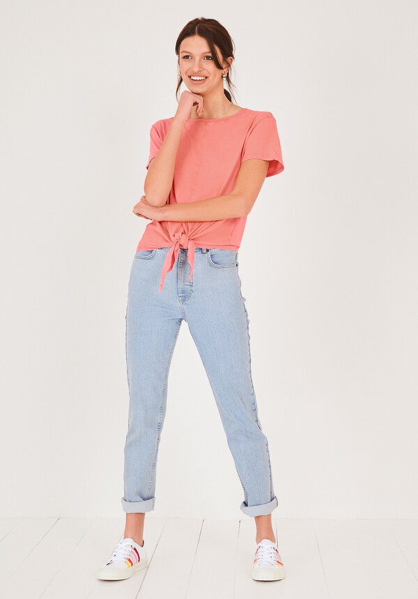 Washed Front Tie Tee