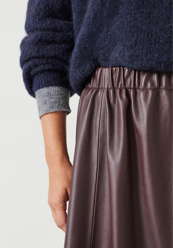 Agatha Leather Midi Skirt