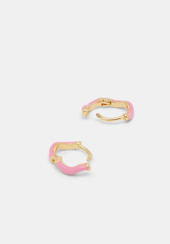 Fern Twist Enamel Huggie Earrings Fern Twist Enamel Huggie Earrings