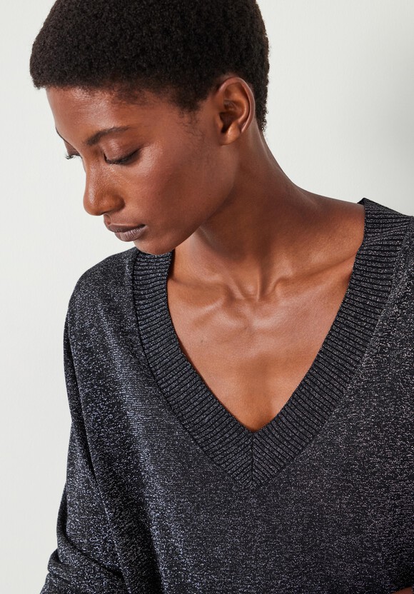 Gracey V Neck Metallic Jumper