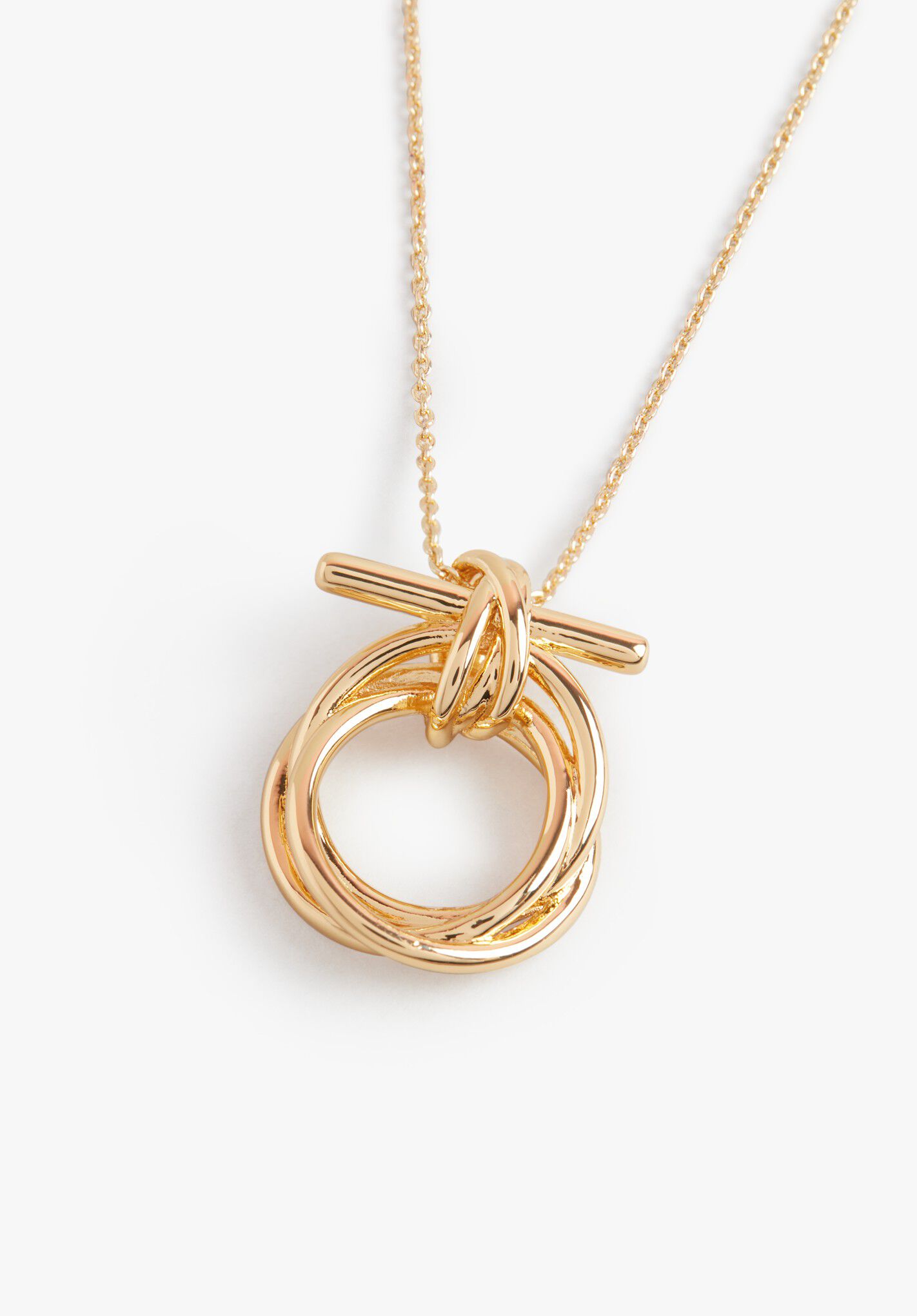Talia T Bar Hoop Necklace Gold hush