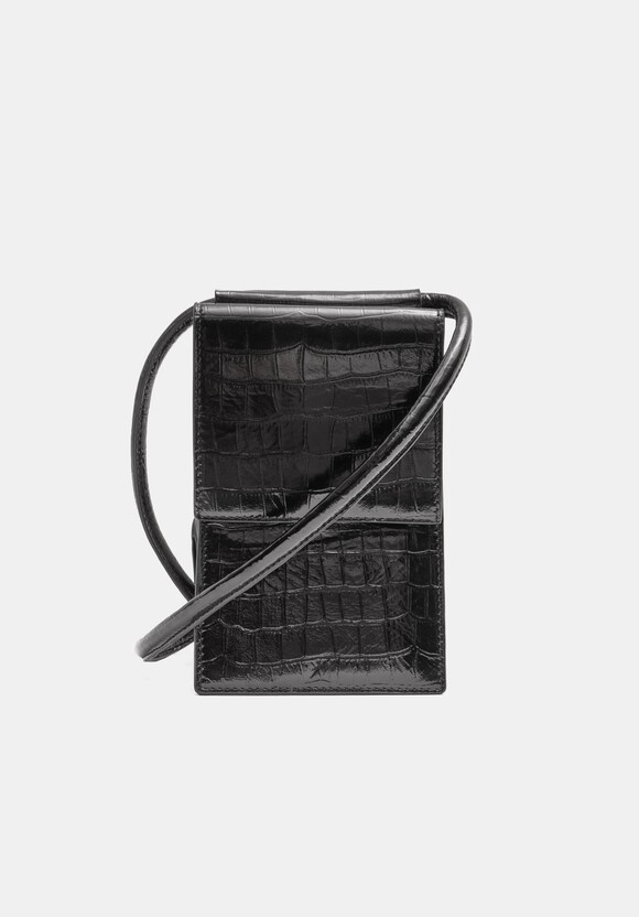Croc Emboss Leather Phone Bag