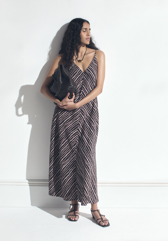 Air Flow Seam Detail Maxi Slip Dress