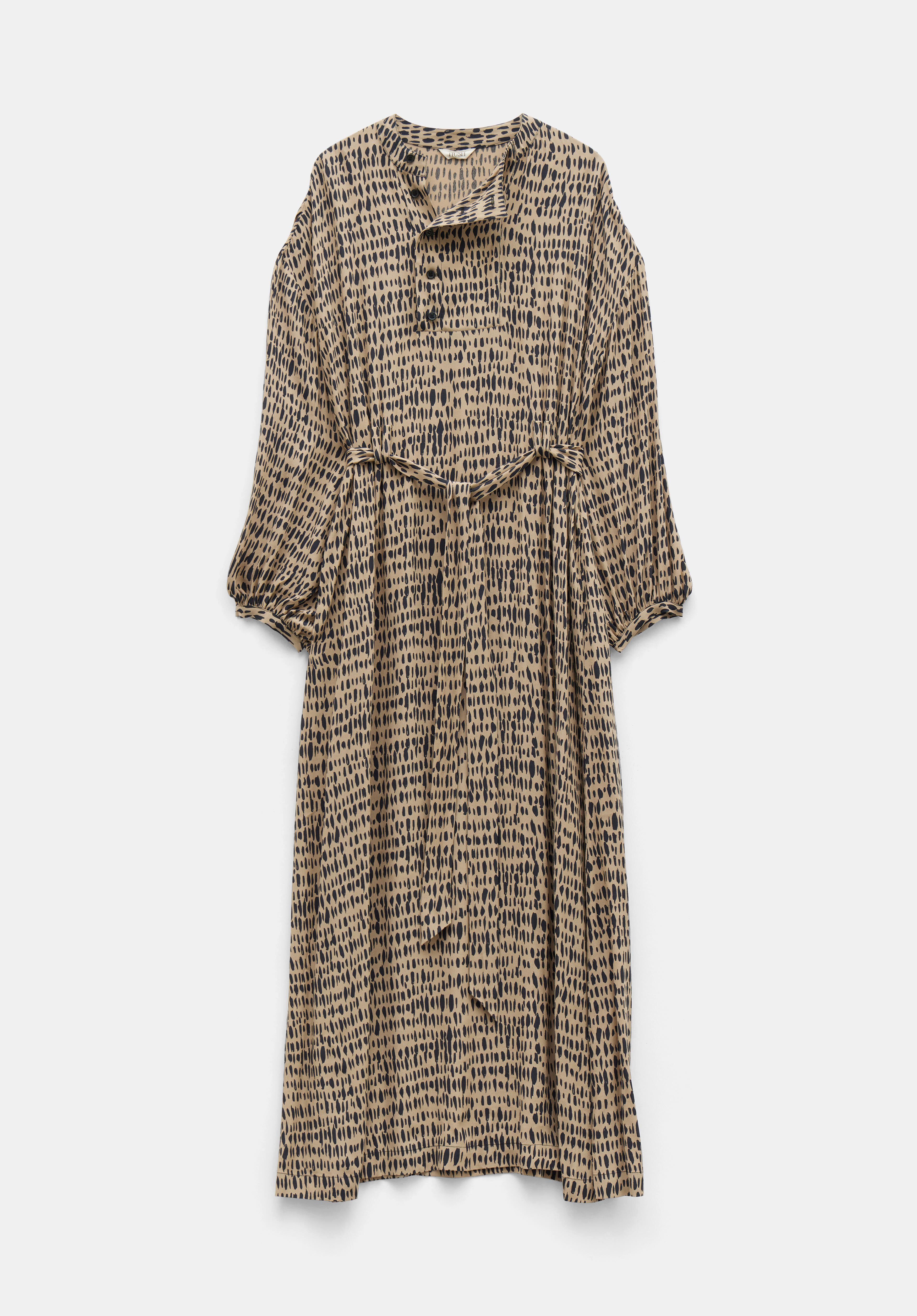Camila Relaxed Print Midi Dress | Contrast Mark Neutral | hush