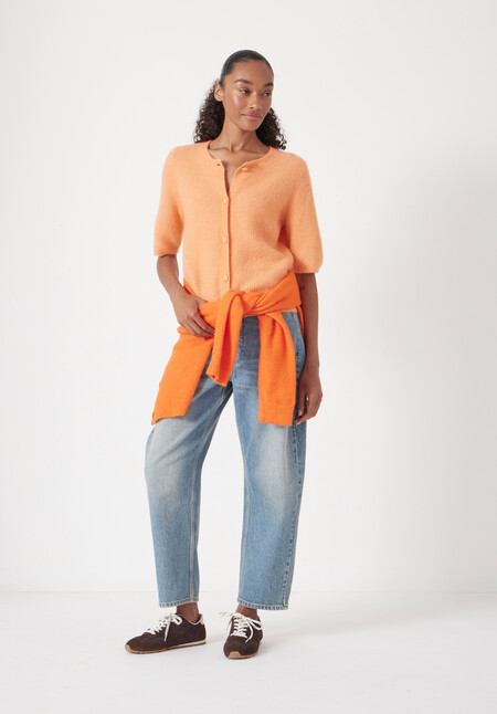 Short Sleeve Ribbed Cardigan