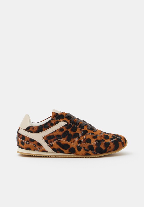 Leopard Hair On Leather Trainers